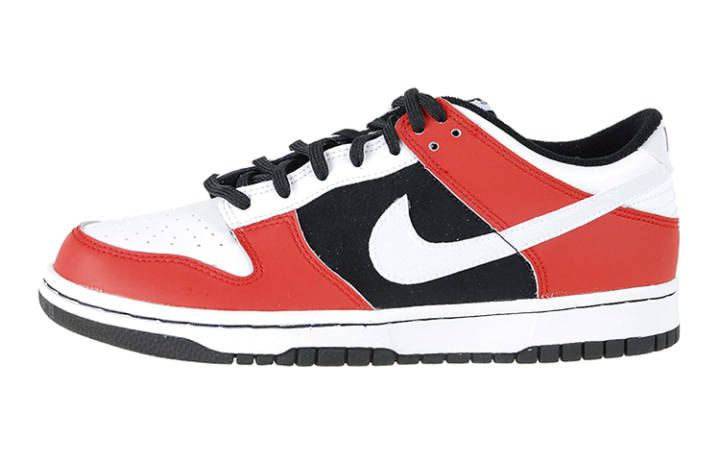 Nike Nike Dunk Slip Resistant Cushioning Abrasion Resistant Low top Skateboard Shoes Black Red White Patchwork Unisex