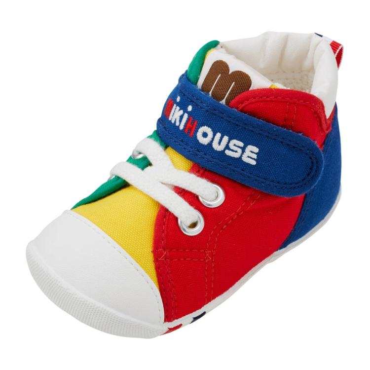 Miki House Logo-embroidered Stripe-detail Sneakers