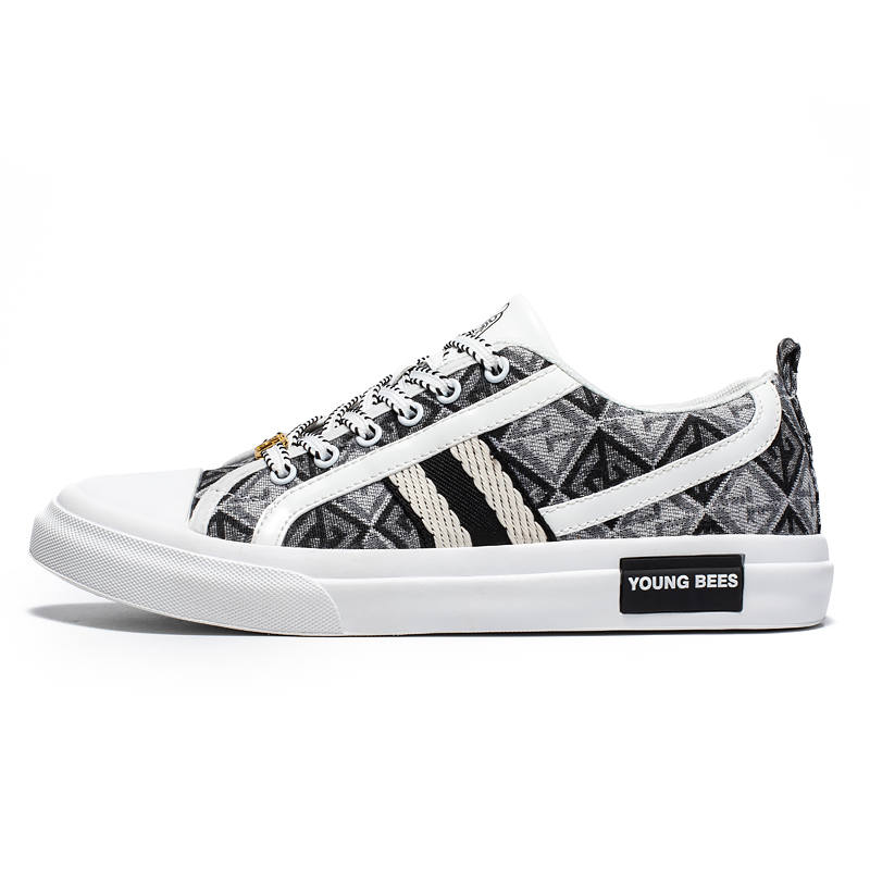 Boogie Bear Canvas, Textile, Synthetic Leather Breathable Low top Skateboard Shoes Men's