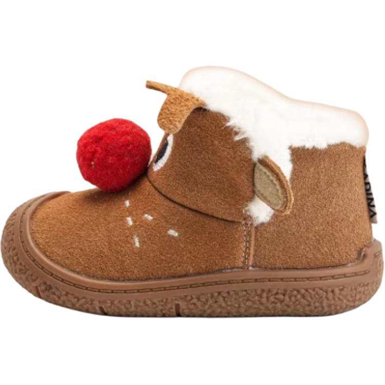 QINUOSHU Fleece Lined Cute Cartoon Slip Resistant Toddler Shoes Camel Infant And Toddler