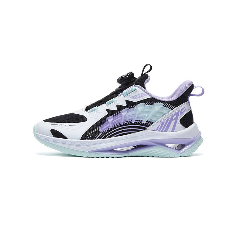361°KIDS Slip Resistant Cushioning Abrasion Resistant Running Shoes Black White Purple Teenagers