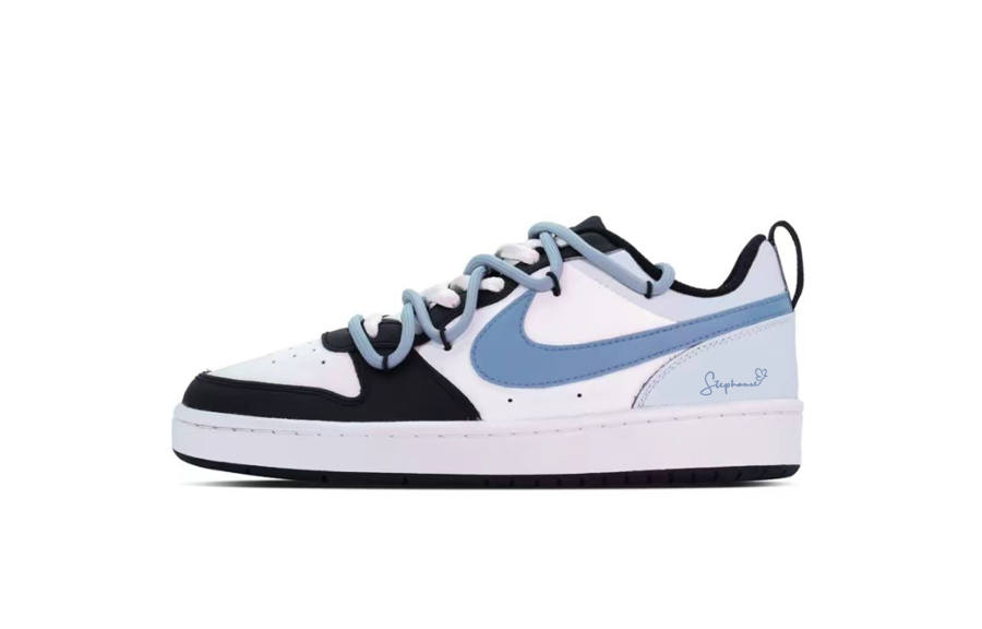 Nike Nike Court Borough Crushed Blue Star Whisper Leather Low top Kids' Skateboarding Shoes Blue White Teenagers