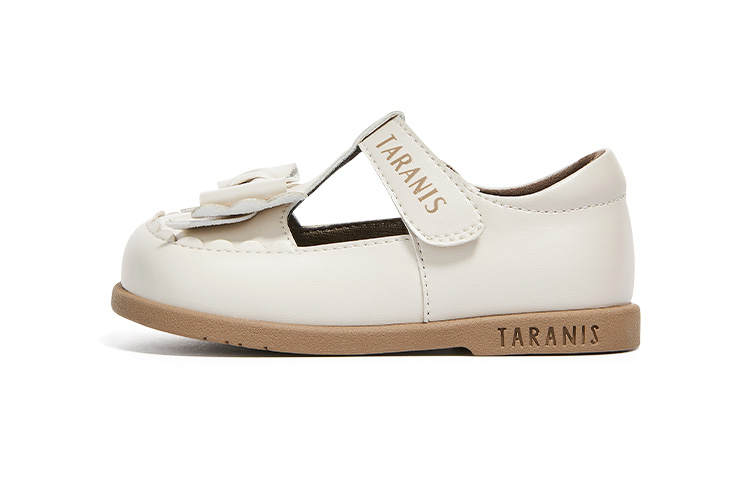 TARANIS Synthetic Leather Low top Kids' Leather Shoes Ecru Infant And Toddler