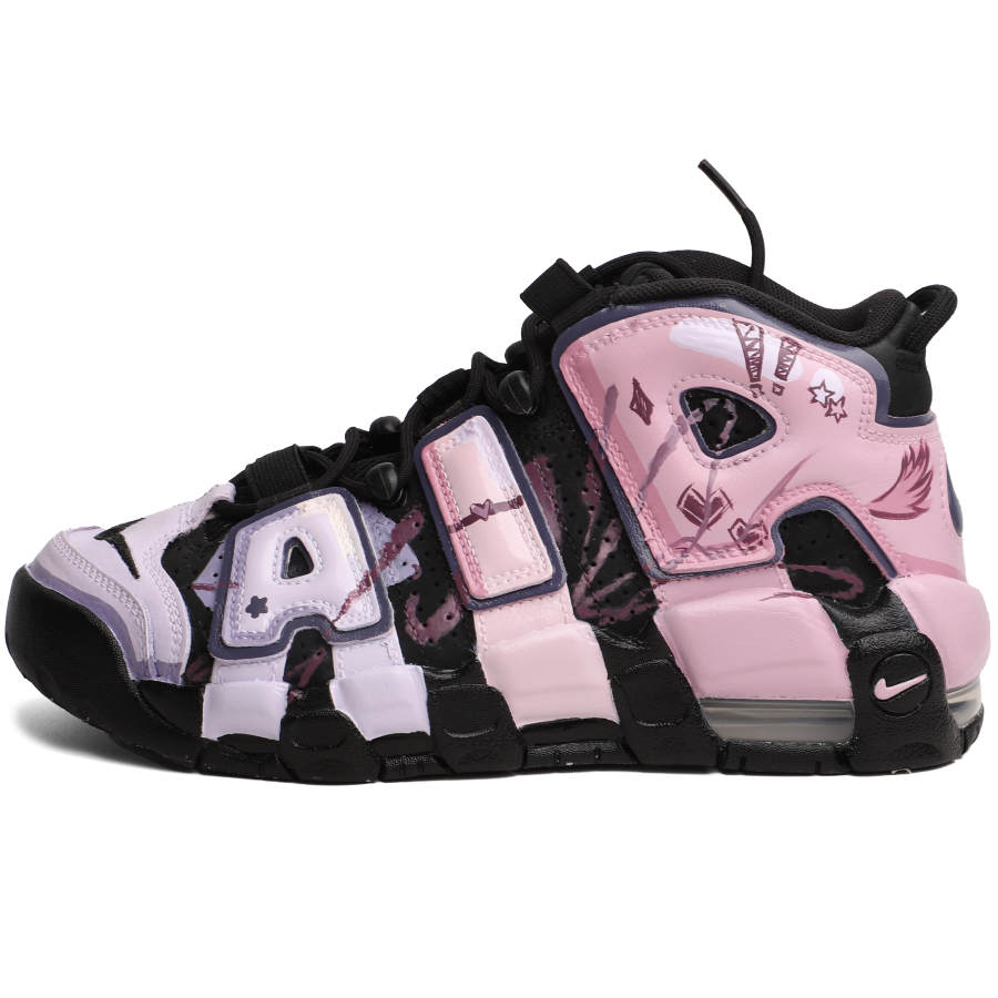 Nike Nike Air More Uptempo Leather Cushioning Mid top Basketball Shoes Kids'
