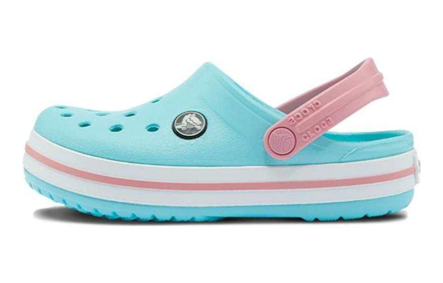 Crocs Crocband Comfortable Slip Resistant Abrasion Resistant Children's Sandals Ice White Blue Kids