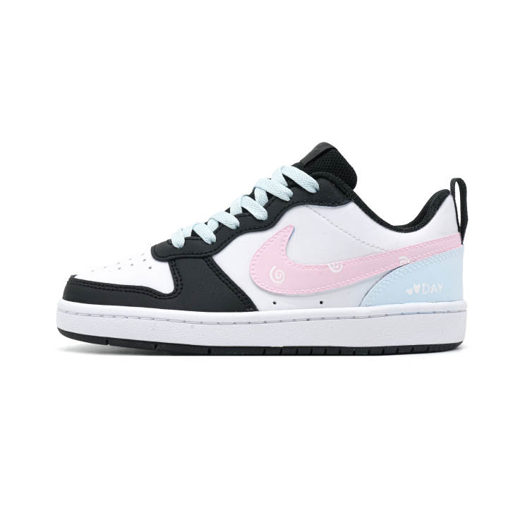 Nike Nike Court Borough Star Moon Leather Cushioning Low top Skateboard Shoes Blue Kids'