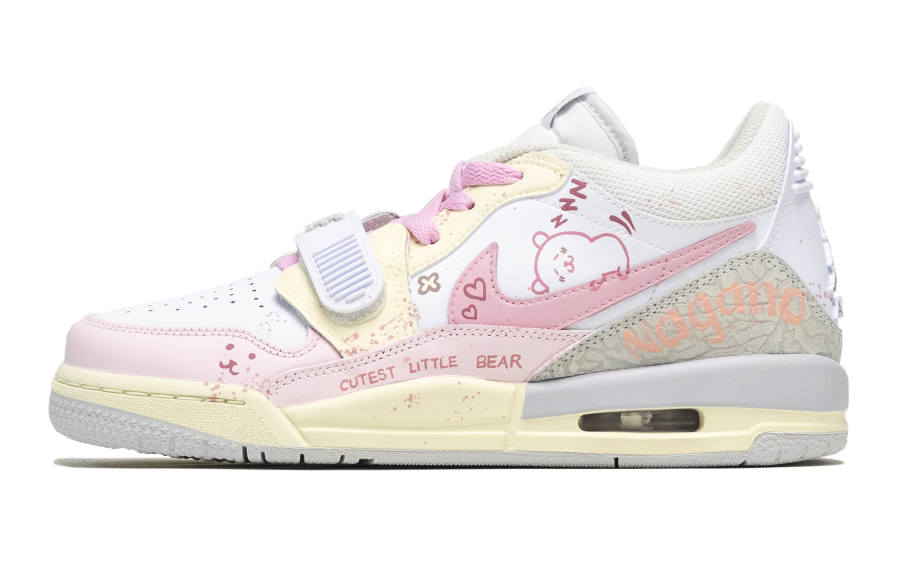 Jordan Jordan Legacy 312 Low Leather Low top Children's Basketball Shoes Pink White Teenagers