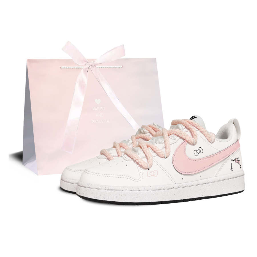 Nike Nike Court Borough Synthetic Leather Low top Kids' Skateboarding Shoes Pink Unisex