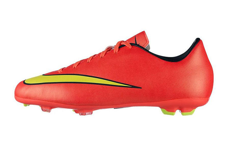 Nike Nike Mercurial Victory JR 5 FG Slip Resistant Cushioning Abrasion Resistant Low top Kids' Soccer Shoes Red Yellow Kids'
