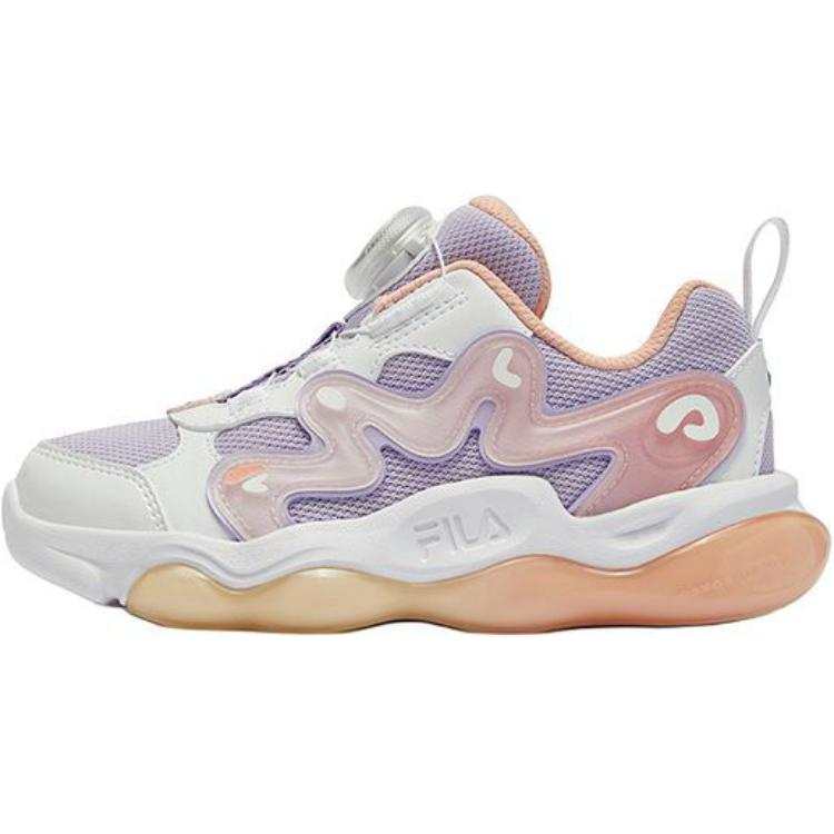 FILA KIDS BOA Shooting Stars Comfortable And Lightweight Abrasion Resistant Low top Kids' Training Shoes Purple White