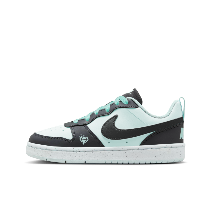 Nike Nike Court Borough Slip Resistant Abrasion Resistant Low top Kids' Skateboarding Shoes Black Blue Teenagers