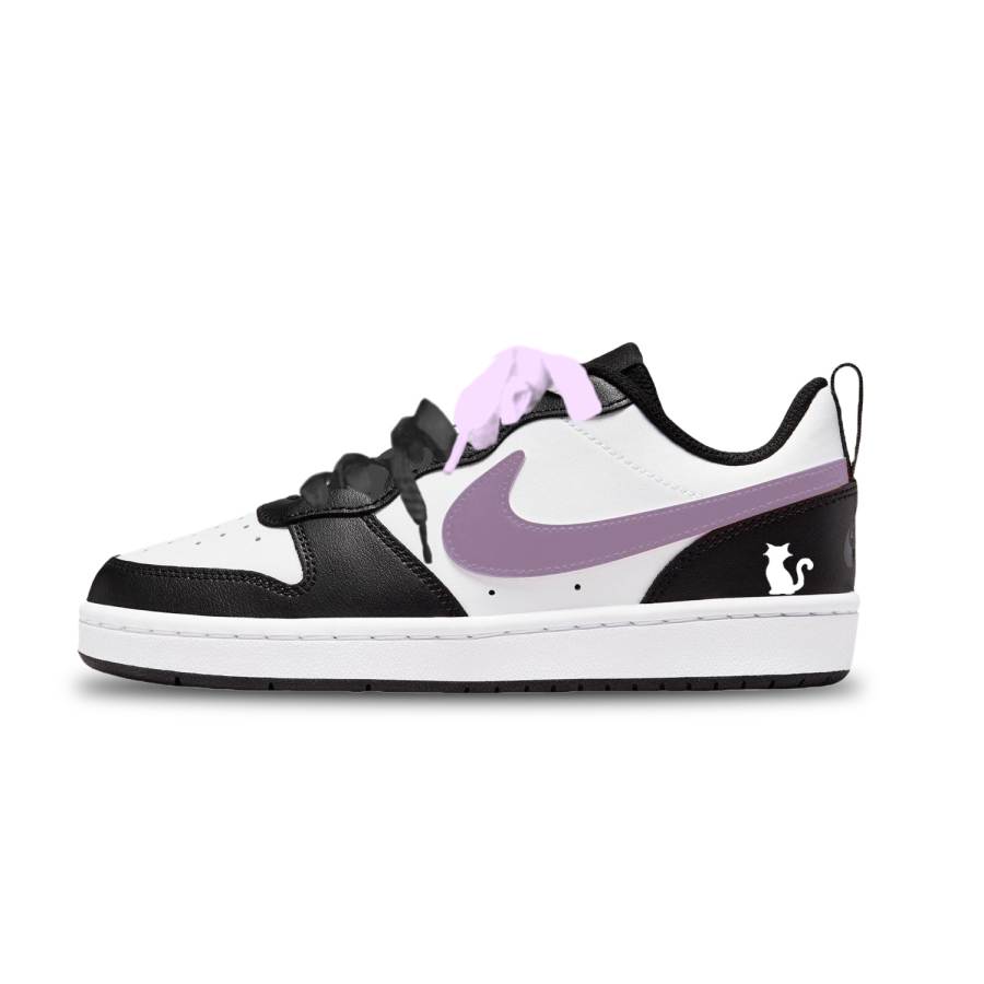 Nike Nike Court Borough Purple Moon Cat Synthetic Leather Low top Kids' Skateboarding Shoes Purple Unisex
