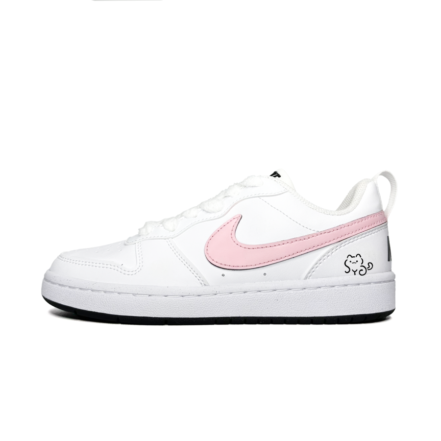 Nike Nike Court Borough Adorable Kitten Anti Slip Wear Resistant Low Top Kids' Skateboarding Shoes Pink Teenagers