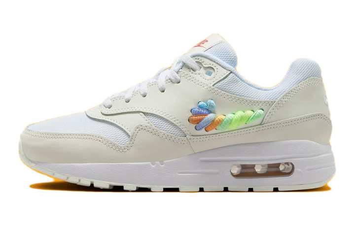 Nike Nike Air Max 1 SE White Rainbow Lace Swoosh GS