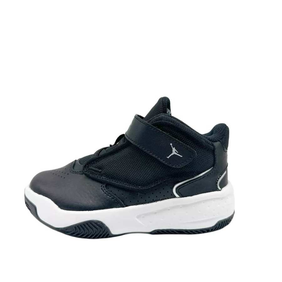 Jordan Jordan Ma Leather Slip Resistant Cushioning Mid top Children's Basketball Shoes Black White
