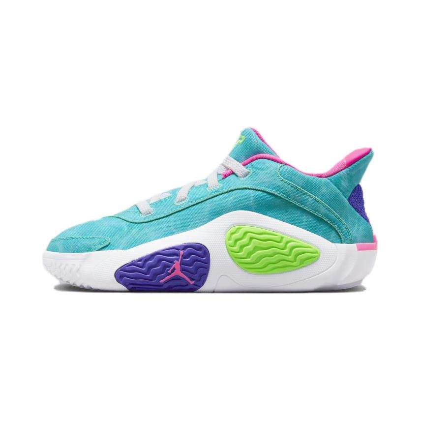 Jordan Jordan Tatum 2 Slip Resistant Low top Children's Basketball Shoes Blue Green Kids'