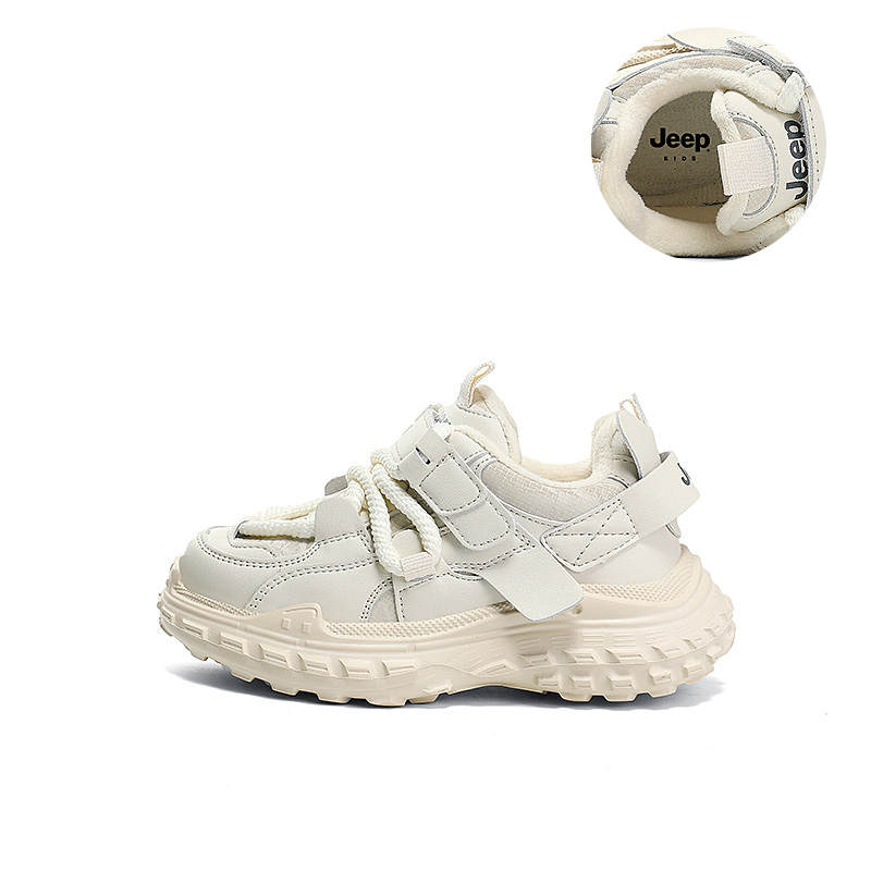 Jeep Fleece Lined Thermal, Slip Resistant, Abrasion Resistant Low top Kids Lifestyle Shoes Beige Kids'