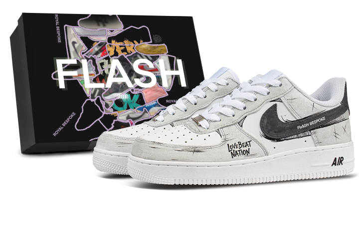 Nike Nike Air Force 1 Flash Reservation Tide Leather Slip Resistant Abrasion Resistant Slip Resistant Abrasion Resistant