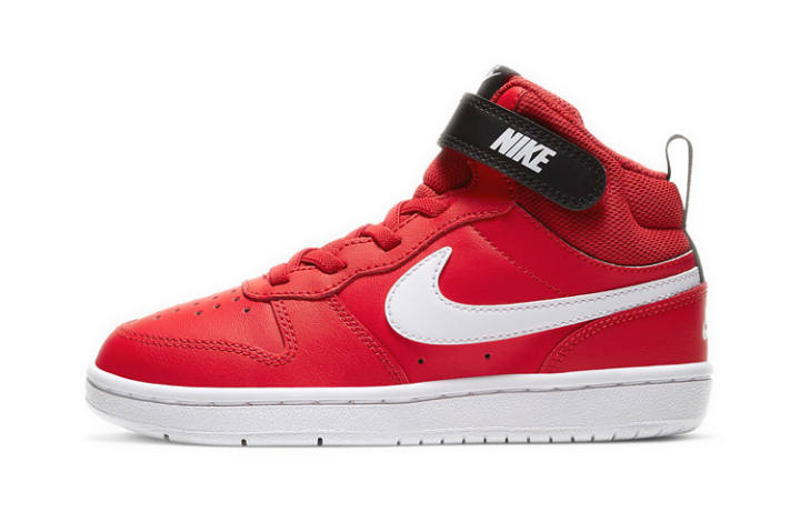 Nike Nike Court Borough Hook and loop Mid top Skateboard Shoes University Red Children Aged 3 7 Years Old