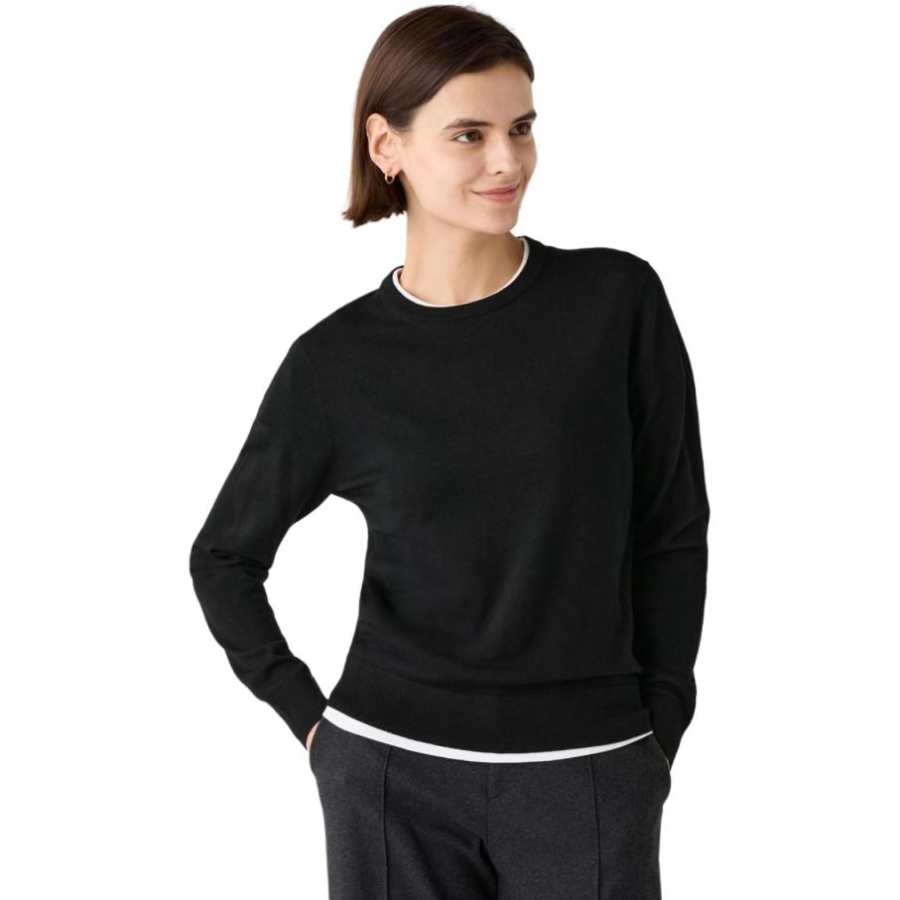 UNIQLO Sweaters Women's Black Crew Neck Moderate Other