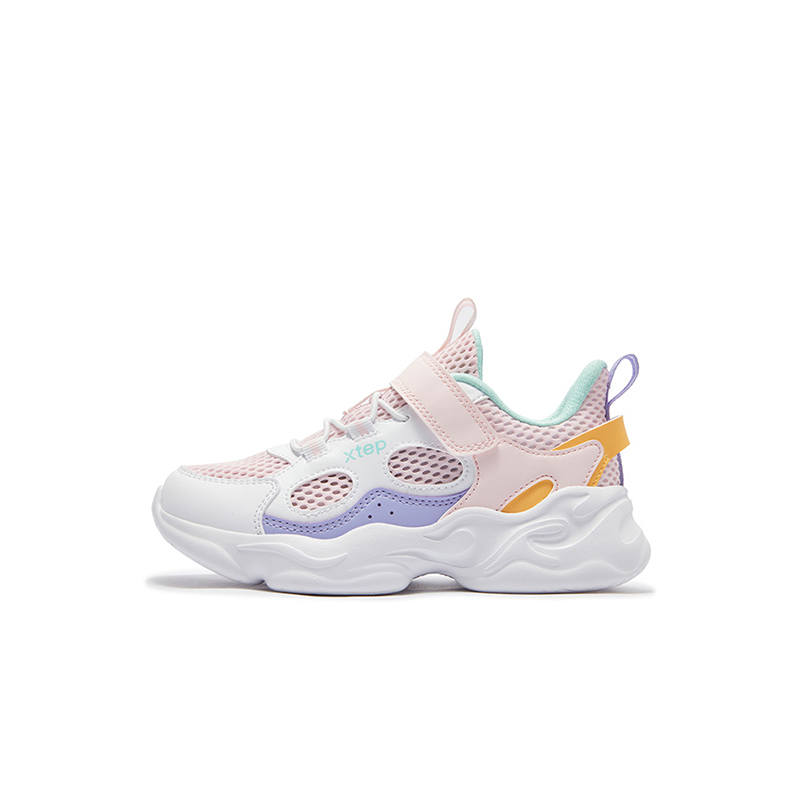 XTEP Synthetic Leather Low top Casual Shoes Light Cherry Blossom Pink Xtep White Teenagers