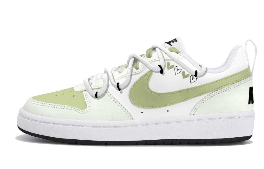 Nike Nike Court Borough Synthetic Leather Low top Kids' Skateboarding Shoes Green Teenagers