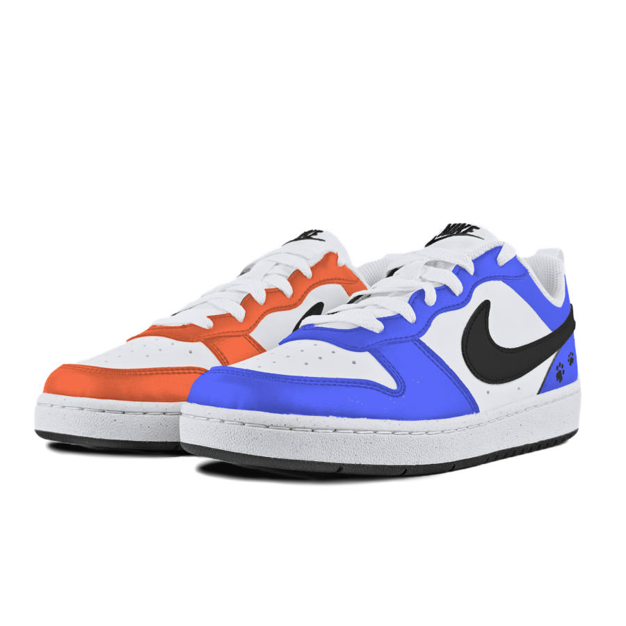 Nike Nike Court Borough Blue Orange Fruit Charm Slip Resistant Abrasion Resistant Low top Kids' Skateboarding Shoes White