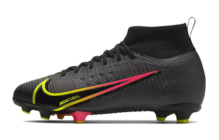 Nike Nike Mercurial Superfly 8 Assassin 14 PRO Slip Resistant Cushioning Abrasion Resistant Mid top Soccer Shoes Black Kids'