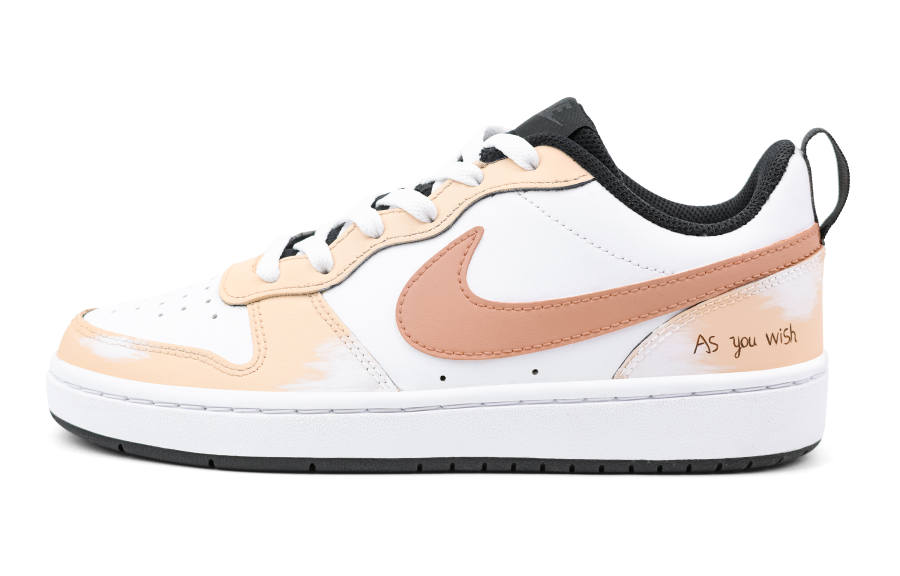 Nike Nike Court Borough Slip Resistant Abrasion Resistant Low top Kids' Skateboarding Shoes Pink White Teenagers