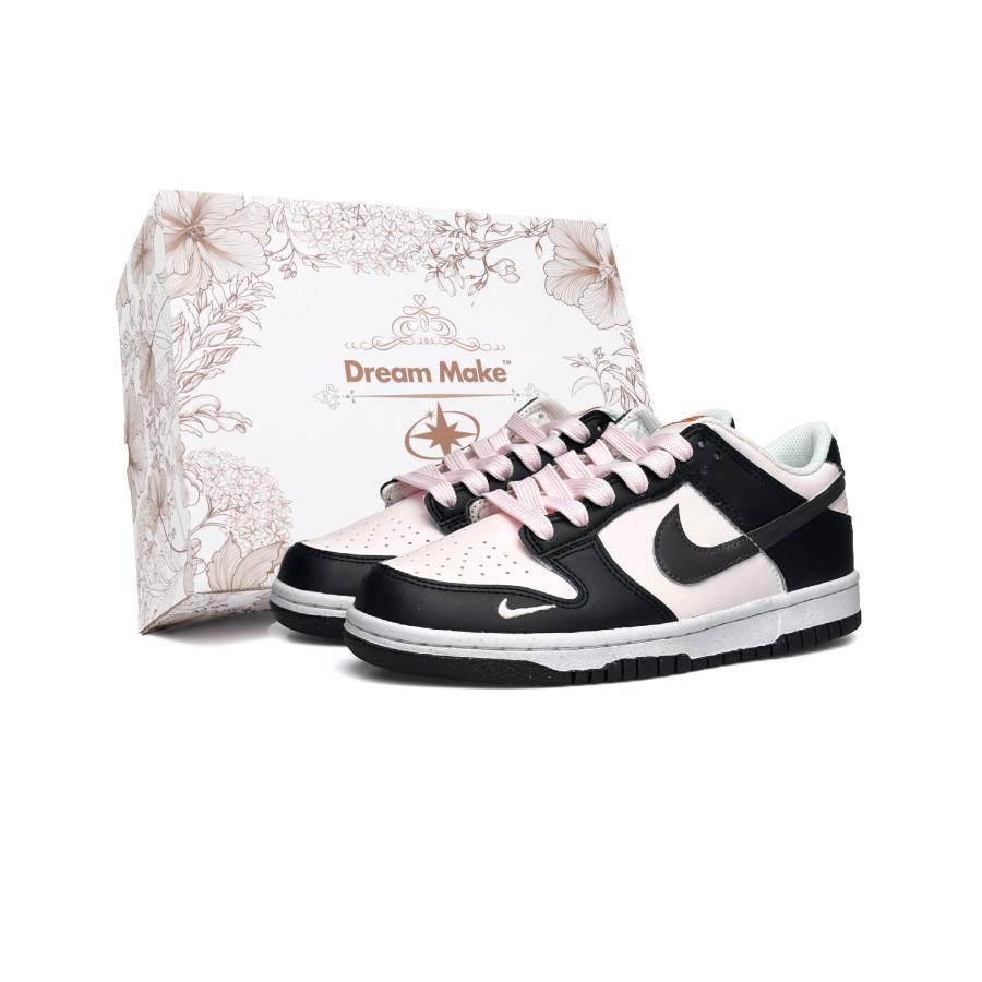 Nike Nike Dunk Heartbeats And Palpitations Leather Slip Resistant Abrasion Resistant Low top Kids' Skateboarding Shoes Pink