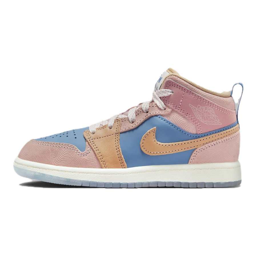 Jordan Jordan Air Jordan 1 MID SS'ZEN' Slip Resistant, Abrasion Resistant, Breathable Mid top Kids' Skateboarding Shoes Tan