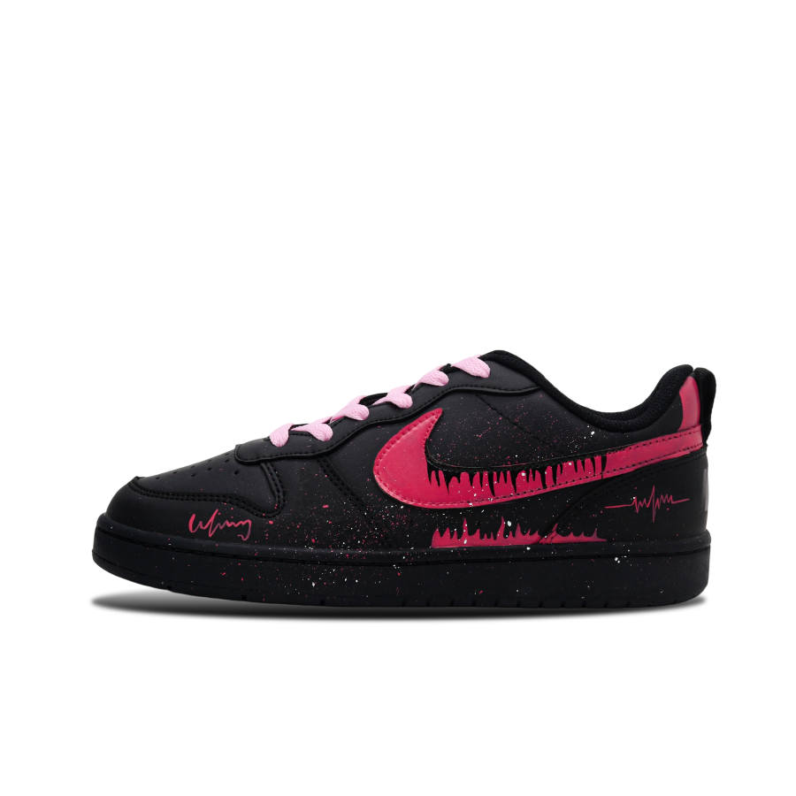 Nike Nike Court Borough Subdued Flame Heartbeat Leather Slip Resistant Abrasion Resistant Low top Kids' Skateboarding Shoes