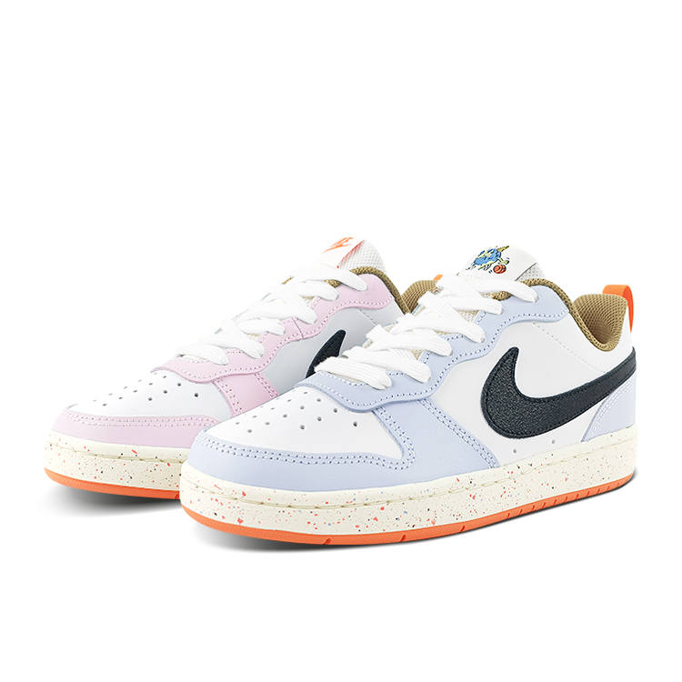 Nike Nike Court Borough Synthetic Leather, Leather Low top Kids' Skateboarding Shoes Blue Pink Teenagers