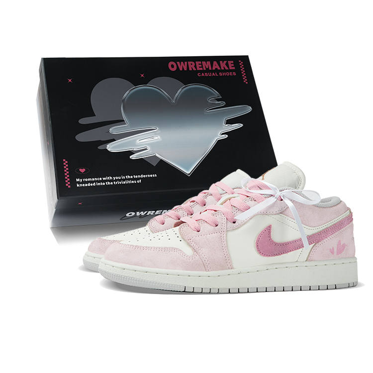 Jordan Jordan Air Jordan 1 Low top Kids' Skateboarding Shoes Pink White Teenagers