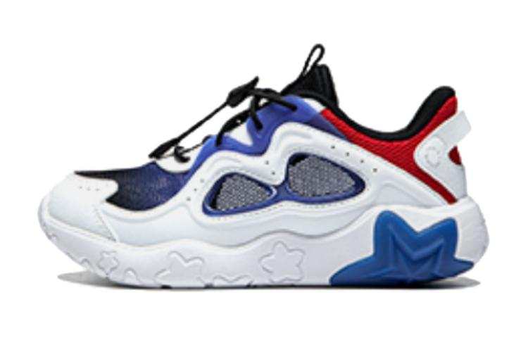 Li-Ning YOUNG Li Ning YOUNG Synthetic Leather, Textile Comfortable Cushioning, Wear Resistant Low top Kids Lifestyle Shoes White Blue
