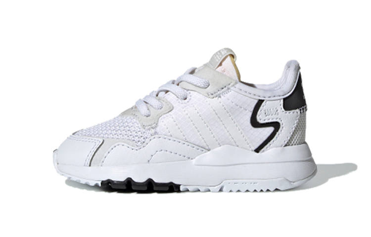 Adidas Originals Nite Jogger Mesh Slip Resistant Slip Resistant Low top Shoe White Infant And Toddler