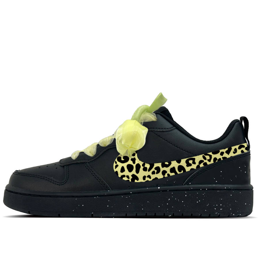 Nike Nike Court Borough Tulip Trail Leather Slip Resistant Abrasion Resistant Low top Kids' Skateboarding Shoes Black