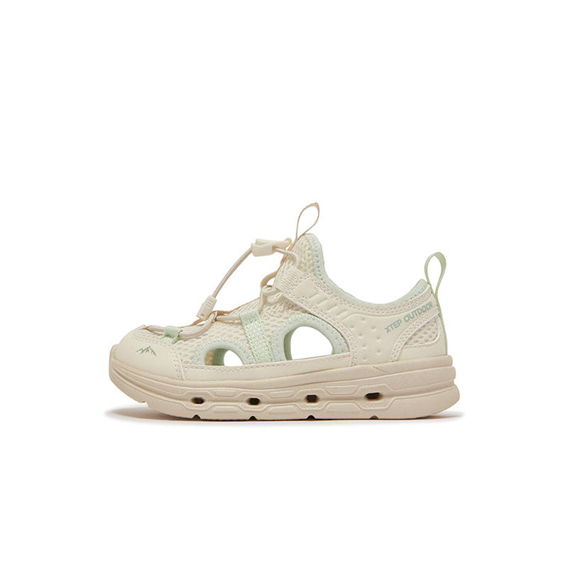 XTEP Slip Resistant And Breathable Low top Children's Sandals Vanilla Yellow Tea White Children Aged 3 7 Years Old