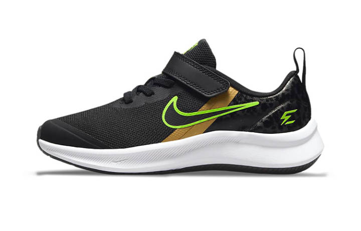 Nike Nike Star Runner 3 Slip Resistant Abrasion Resistant Low top Kids' Running Shoes Black Gold Green