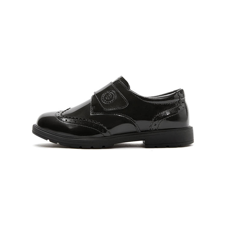 TARANISMETA Synthetic Leather Kids' Leather Shoes Black Teenagers