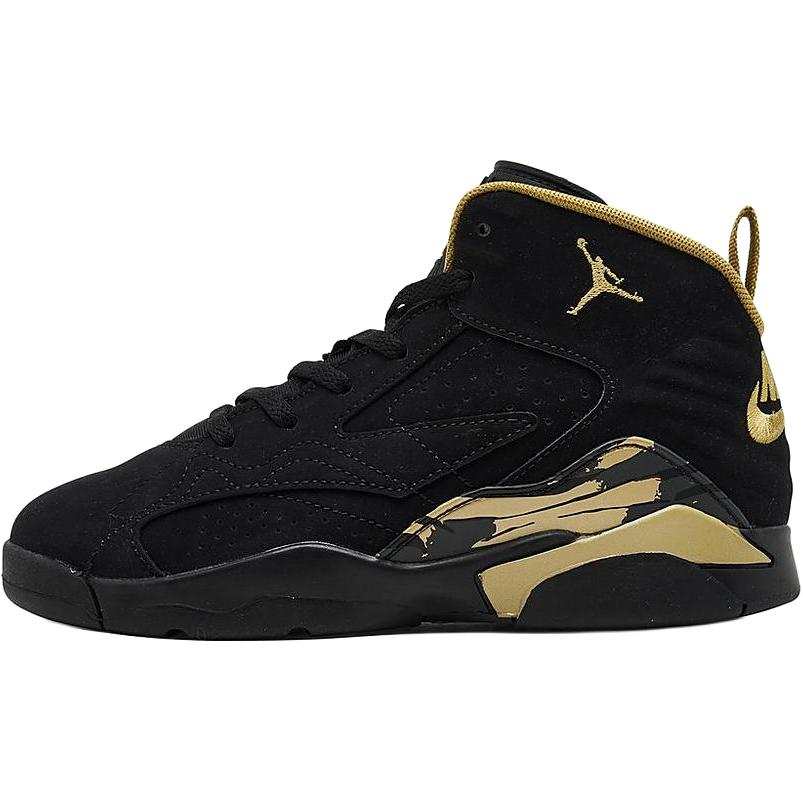 Jordan Jordan Jumpman MVP Leather, Textile Slip Resistant Abrasion Resistant High top Children's Basketball Shoes Black Gold