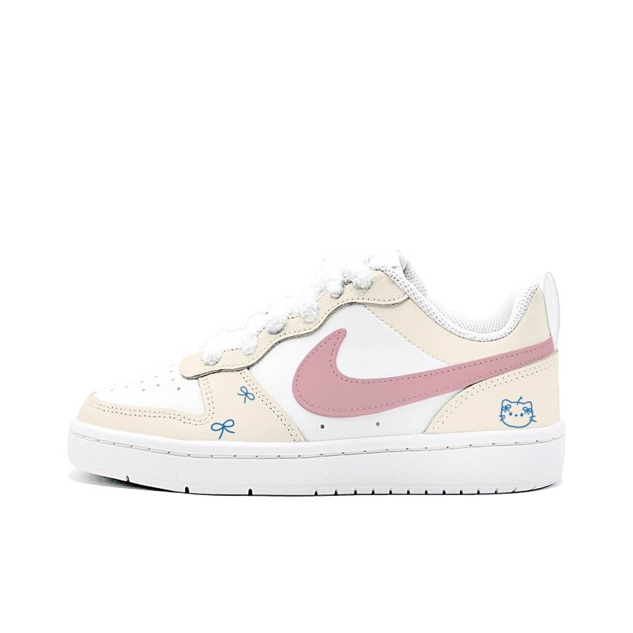 Nike Nike Court Borough Apple Meow, Gabee Manufacturing Leather Low top Kids' Skateboarding Shoes Beige Unisex