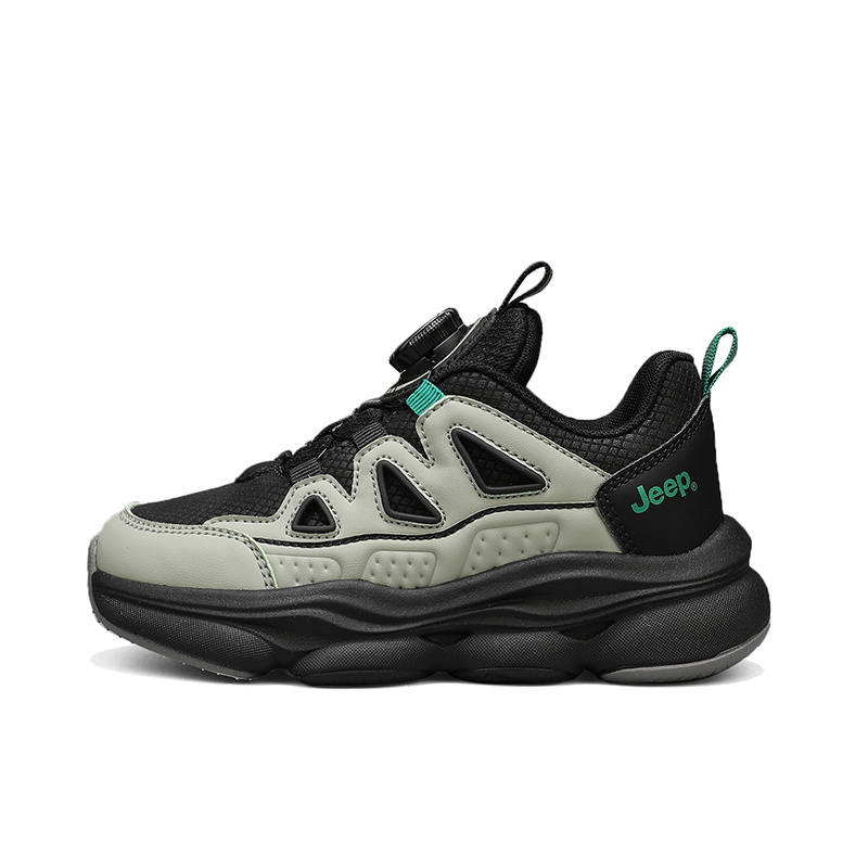 Jeep Abrasion Resistant Abrasion Resistant Low top Kids Lifestyle Shoes Leather Black Green Kids'