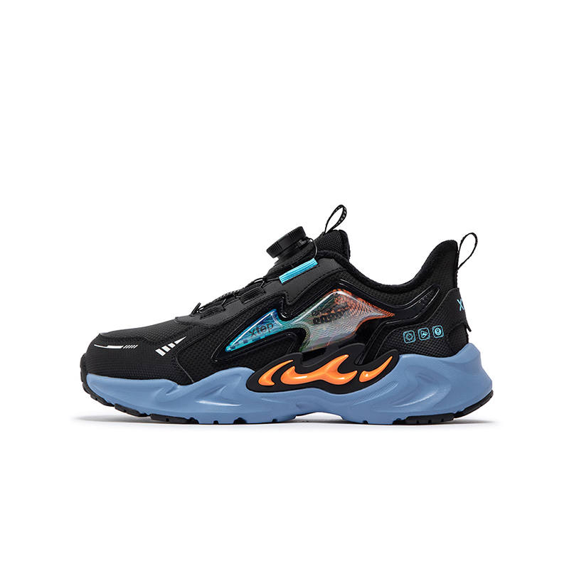 XTEP Slip Resistant Abrasion Resistant Slip Resistant Abrasion Resistant Low top Casual Shoes Black Murky Gray Blue