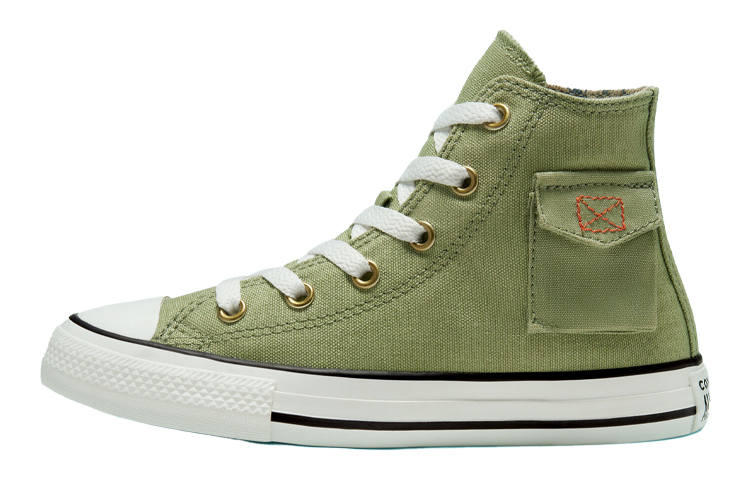 Converse Chuck Taylor All Star POCKET Comfortable High top Kids Canvas Shoes Light Green Teenagers