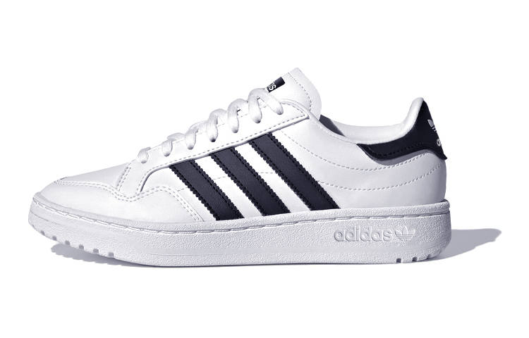 Adidas Originals Team Court J Slip Resistant Slip Resistant Low top Skateboard Shoes White Black Teenagers