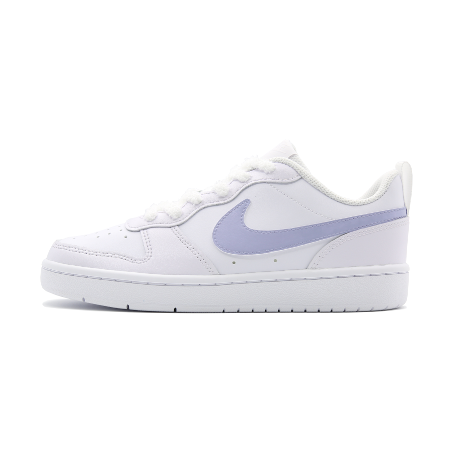 Nike Nike Court Borough Slip Resistant Abrasion Resistant Low top Kids' Skateboarding Shoes White Purple Teenagers