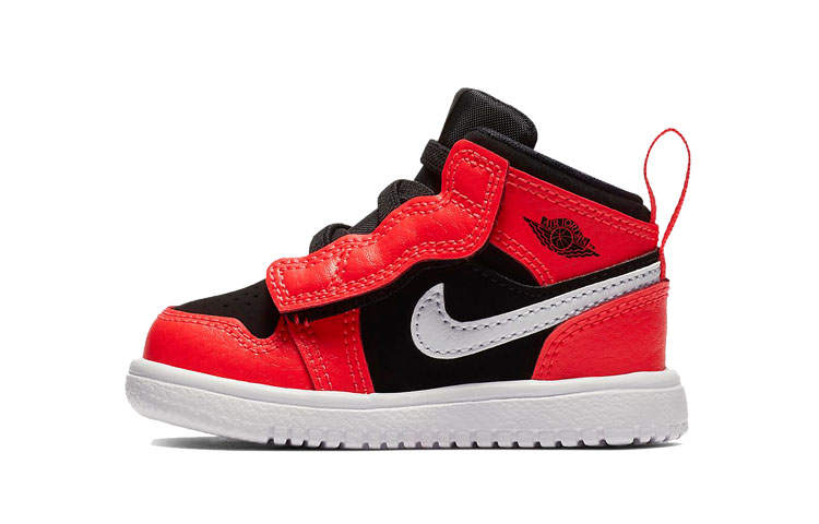 Jordan Jordan Air Jordan 1 MID ALT TD Abrasion Resistant Mid top Toddler Shoes Black Red Infant And Toddler