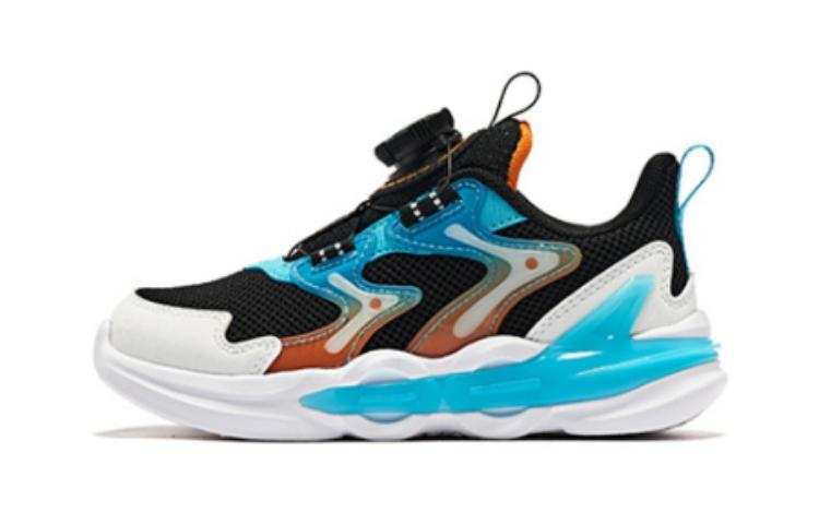 QIAODAN Cushioning, Wear Resistant Low top Kids' Running Shoes Blue Black Children Aged 3 7 Years Old