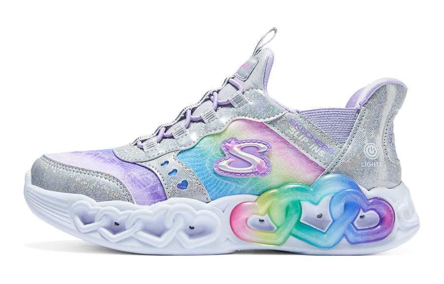 Skechers GIRLS Synthetic Leather Hands Free Slip Ins Cushioning, Wear Resistant Low top Kids Lifestyle Shoes